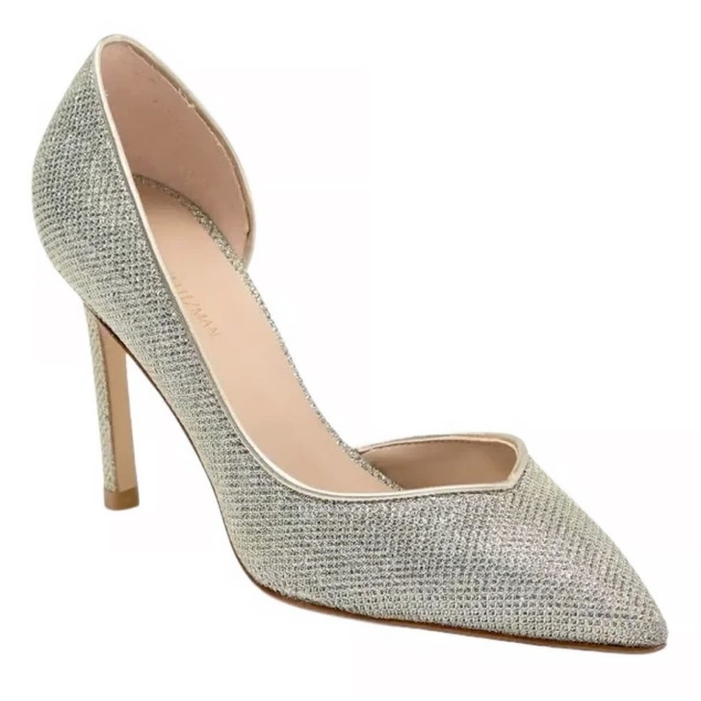 Stuart Weitzman Glittering Silver Pumps